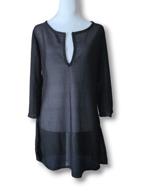 Vintage Jordan Taylor Black Mesh Swim Coverup - Size Medium